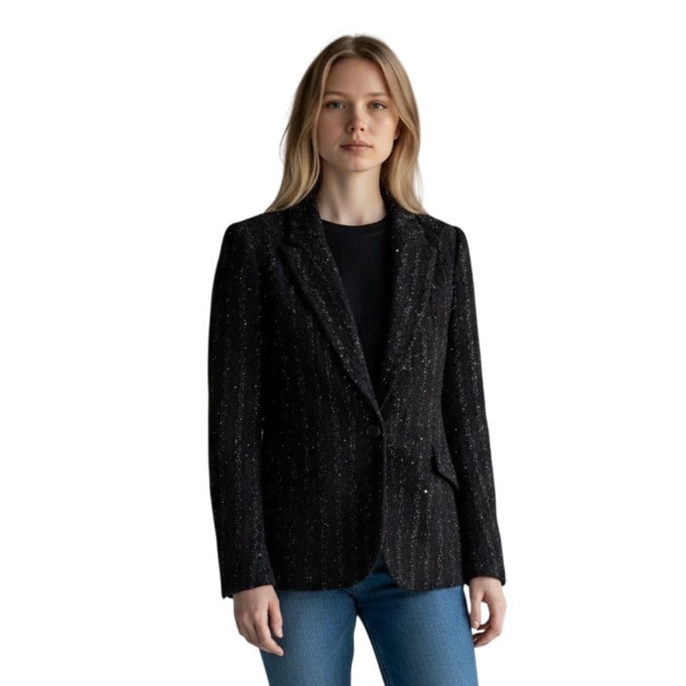 Dennis by Dennis Basso Black Sequin Blazer